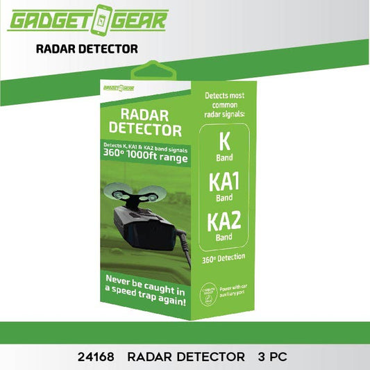 Novelty Closeout - Gadget Gear Radar Detector with 12v Car Port- 3/Pack: CLOSEOUT PRICE
