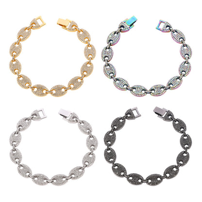 Women's Button Diamond Pig Nose Bracelet