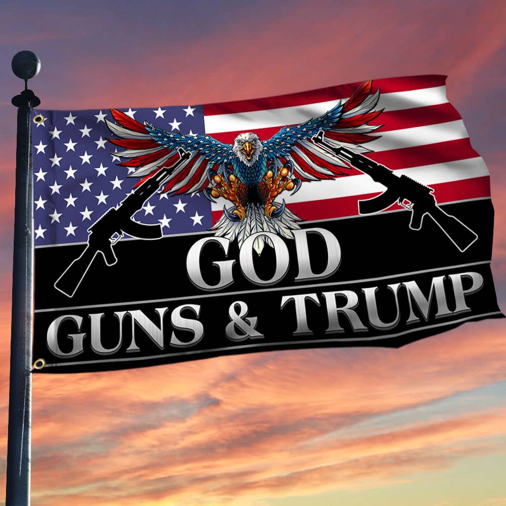 I Love My Freedom - God Guns & Trump Flag - 1026
