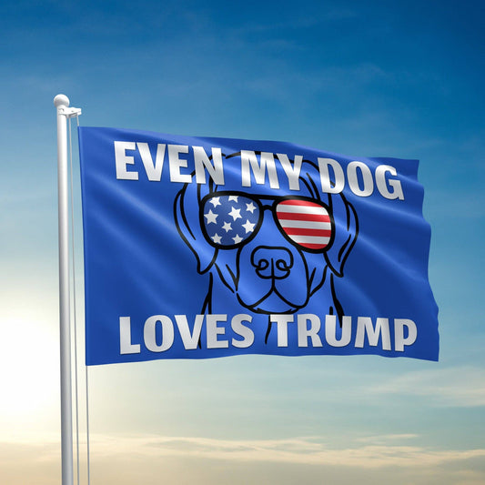I Love My Freedom - Even My Dog Loves Trump Flag - 2669