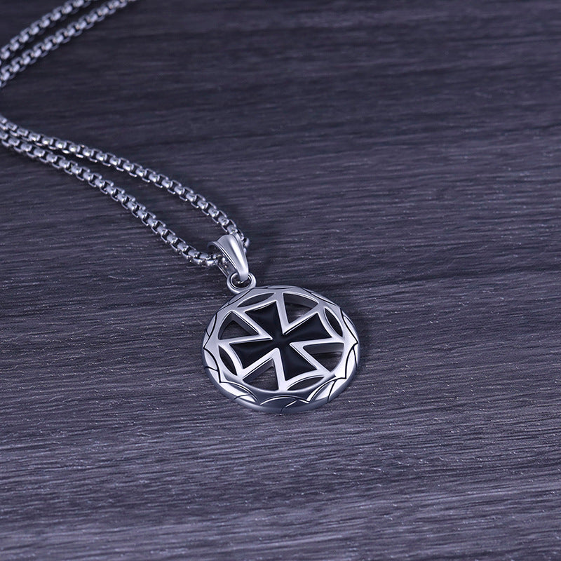 Ring Cross Titanium Steel Men's Necklace