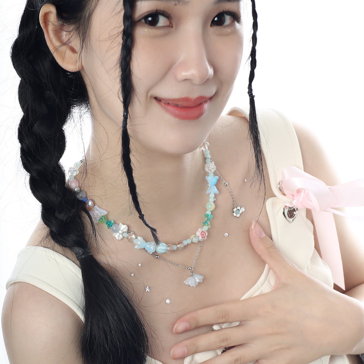 Linglan Story Laser Crystal Butterfly Necklace