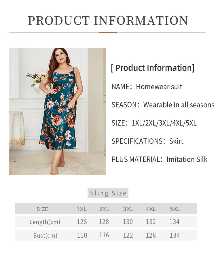 Plus-sized Plus Size Ice Silk Fashion Casual Pajamas