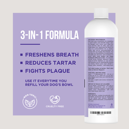 Natural Rapport - The Only Doggy Mouthwash Dogs Need: 16 ounce