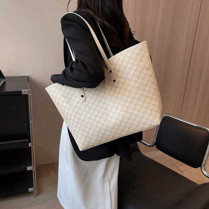 Simple Casual Commuting Tote Bag Fashion High Capacity Shoulder Bag Handbag