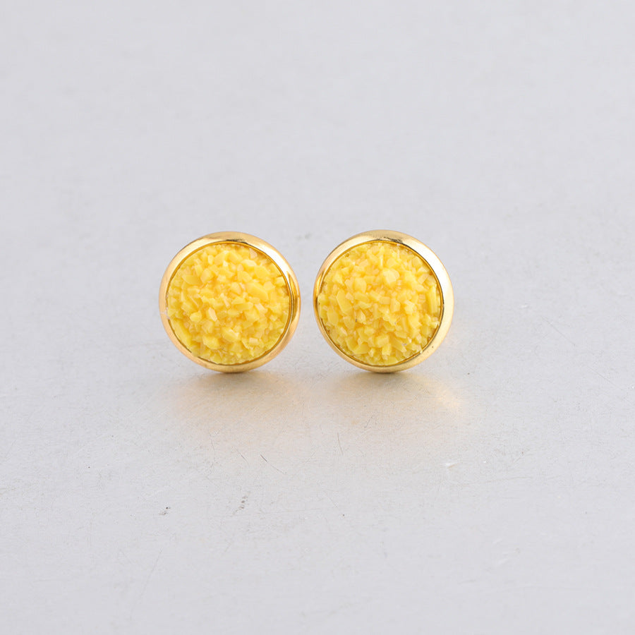 Starry Stainless Steel Water Plated Gold Stud Earrings