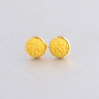 Starry Stainless Steel Water Plated Gold Stud Earrings