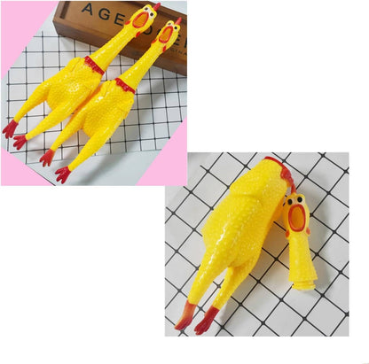 Tsyware - Screaming Chicken Toy Rubber Squawking Chicken Big 12-inch