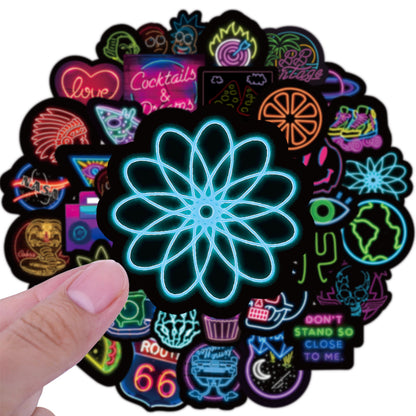 50 Neon Graffiti Stickers Decorative Waterproof Stickers