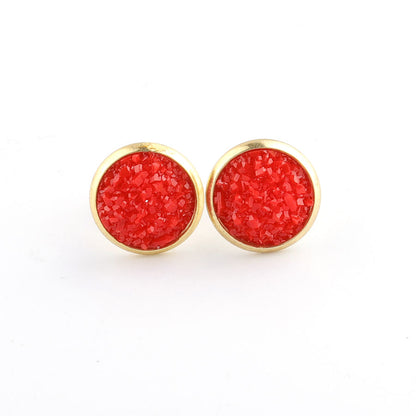 Starry Stainless Steel Water Plated Gold Stud Earrings