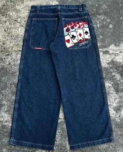 SALINA TRADING INC - Men's Y2K Baggy Jeans Vintage Hip Hop Streetwear: Cobalt Blue / XXL