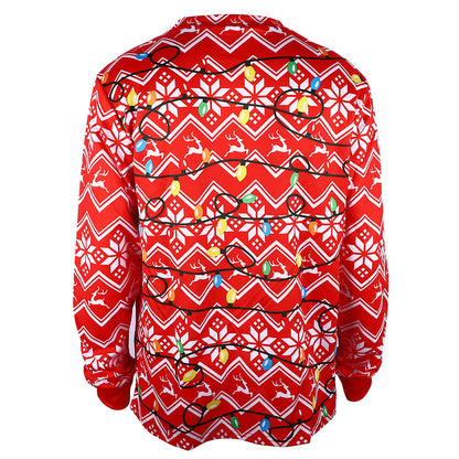 Round Neck Men's Popular Knitted Printed Pullover Sweatshirt