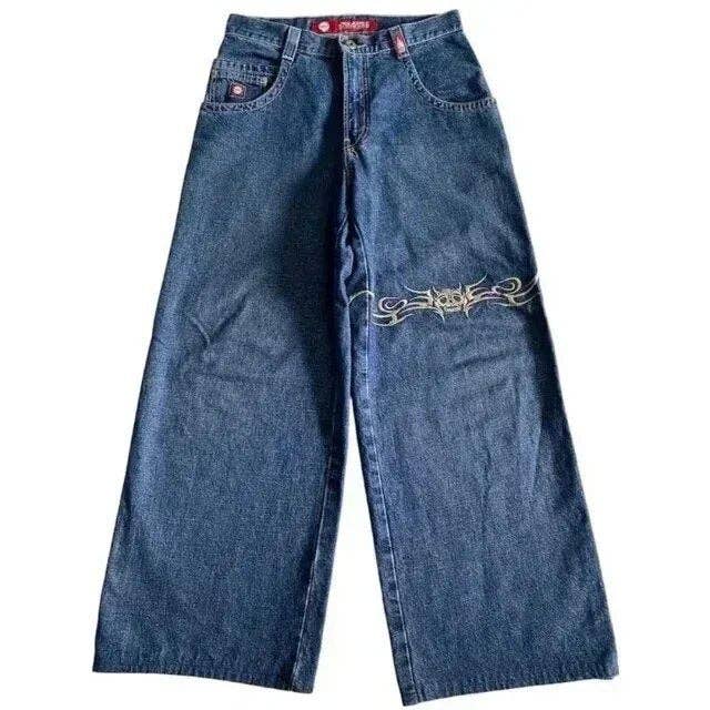 SALINA TRADING INC - Men's Y2K Baggy Jeans Vintage Hip Hop Streetwear: Cobalt Blue / XXL