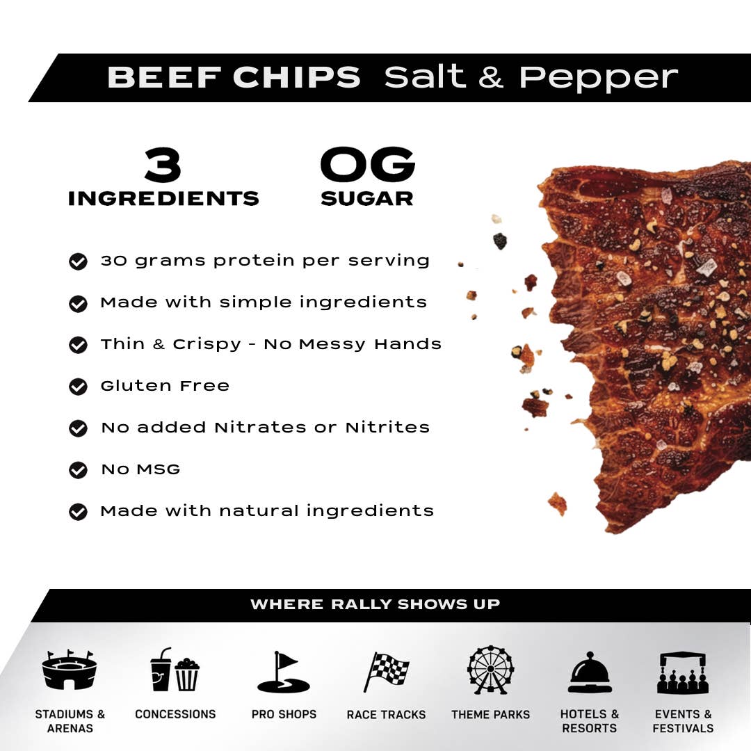 Rally Protein - Rally Beef Chips Salt & Pepper