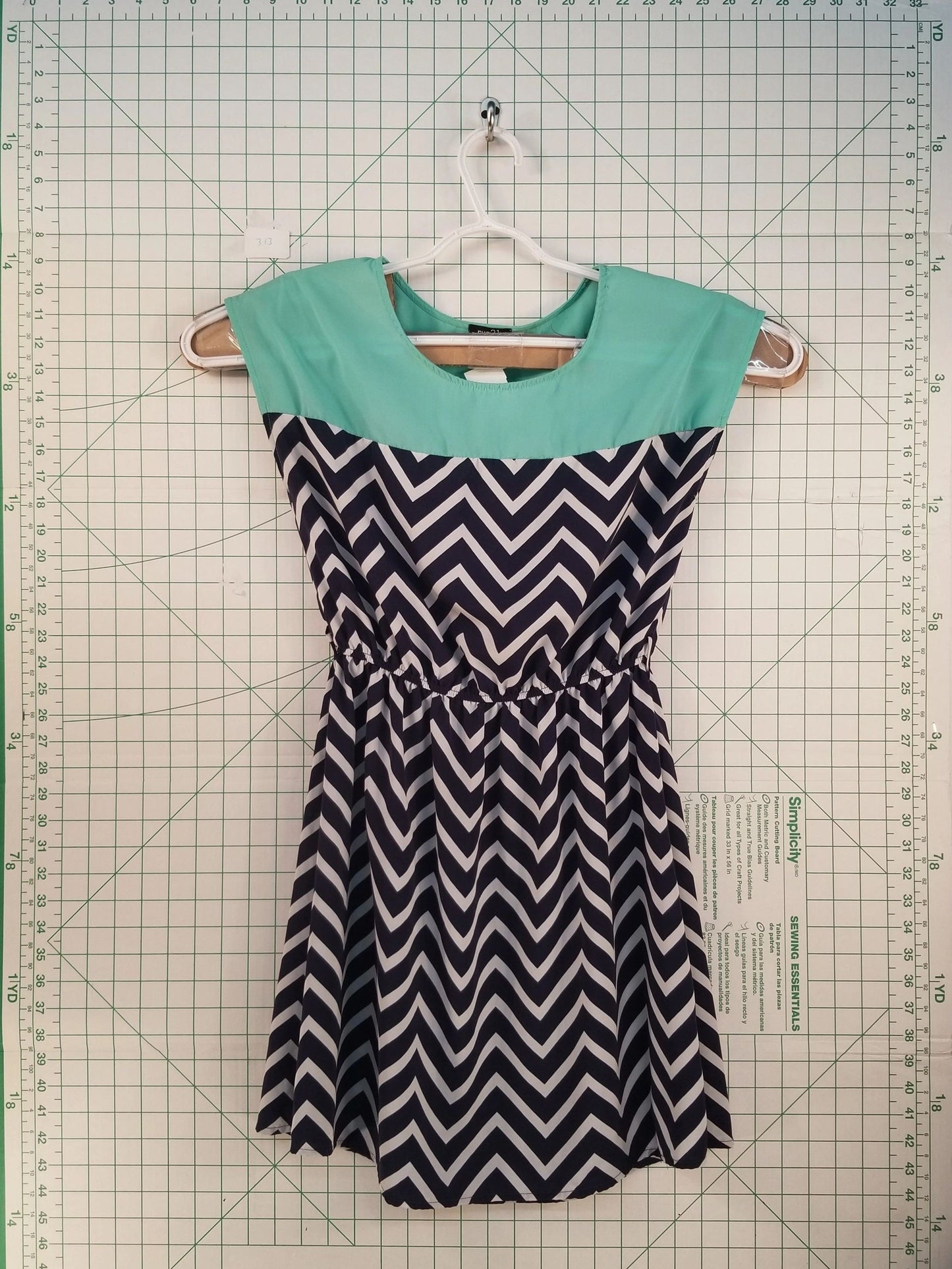 Rue 21 Green/Blue Triangle Stripe Dress