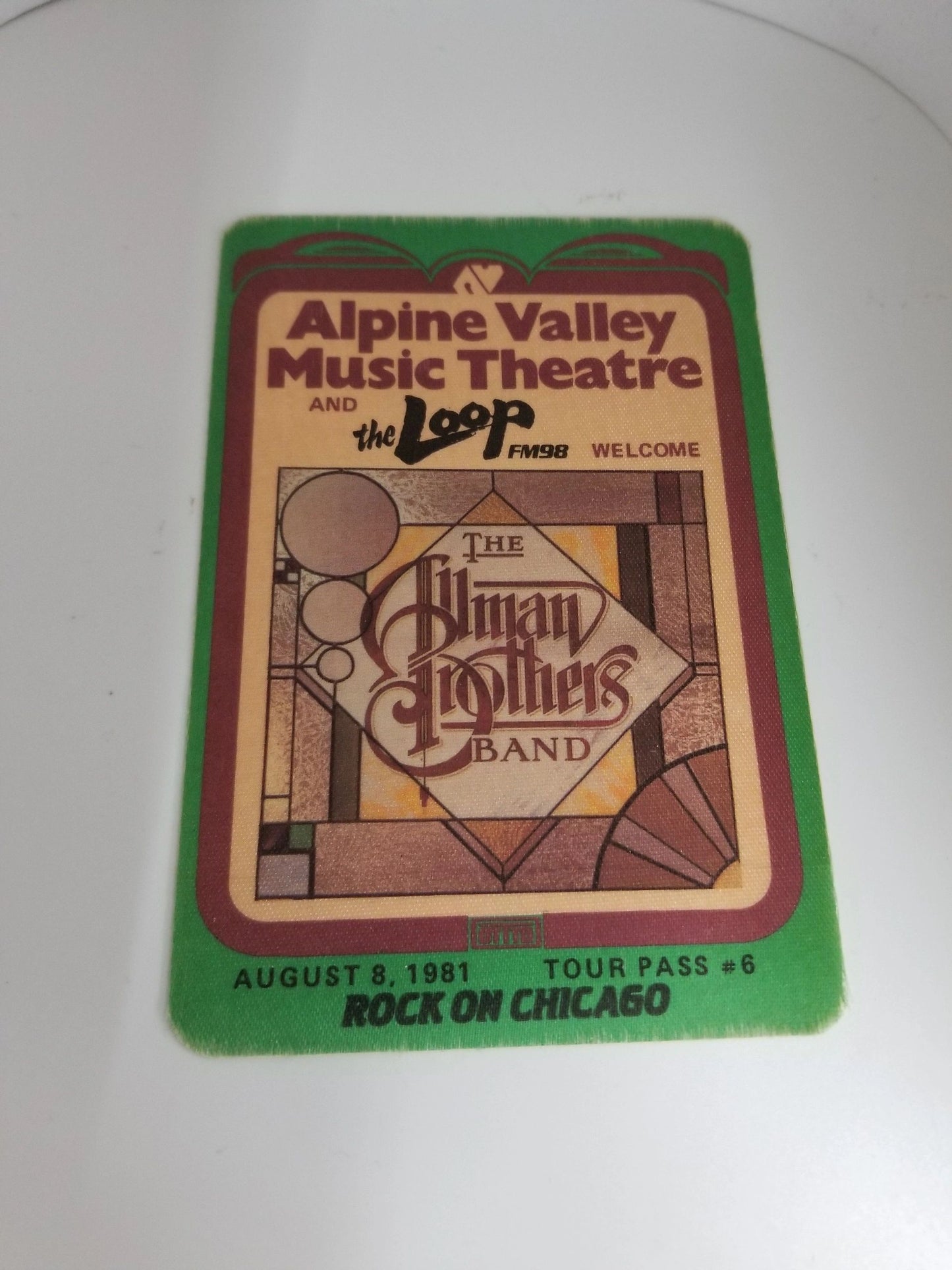 The Allman Brothers Band 1981 Tour Backstage Pass