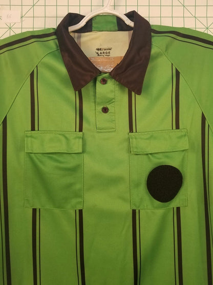 Kwikgoal Green Striped Jersey With Velcro Patch