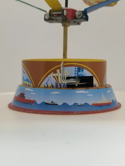 Tin Carnival Airplane Ride Wind-up Collector's Toy