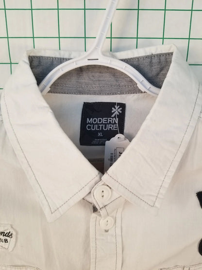 Modern Culture Embroidered Button Up XL