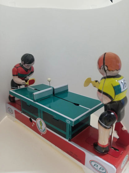 Tin Ping Pong Players Wind-up Collector's Toy