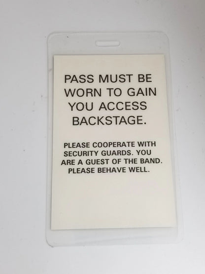 Rush Backstage Pass