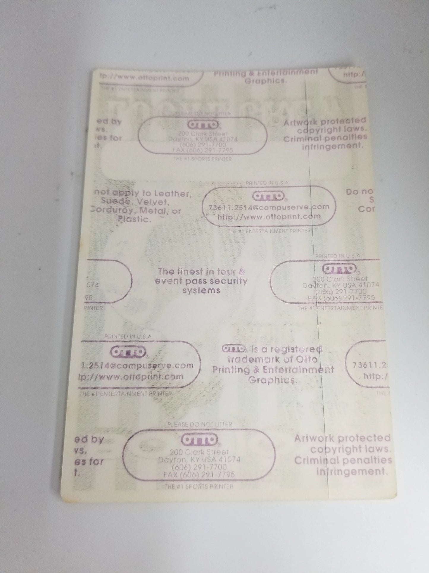 Bon Jovi "It Ain't Over 'Til The Fat Lady Sings" Tour Backstage Pass