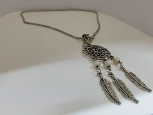Alloy Chain Necklace With Dreamcatcher Pendant