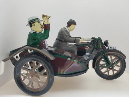 Tin Wind-up Motorcycle w/ Sidecar