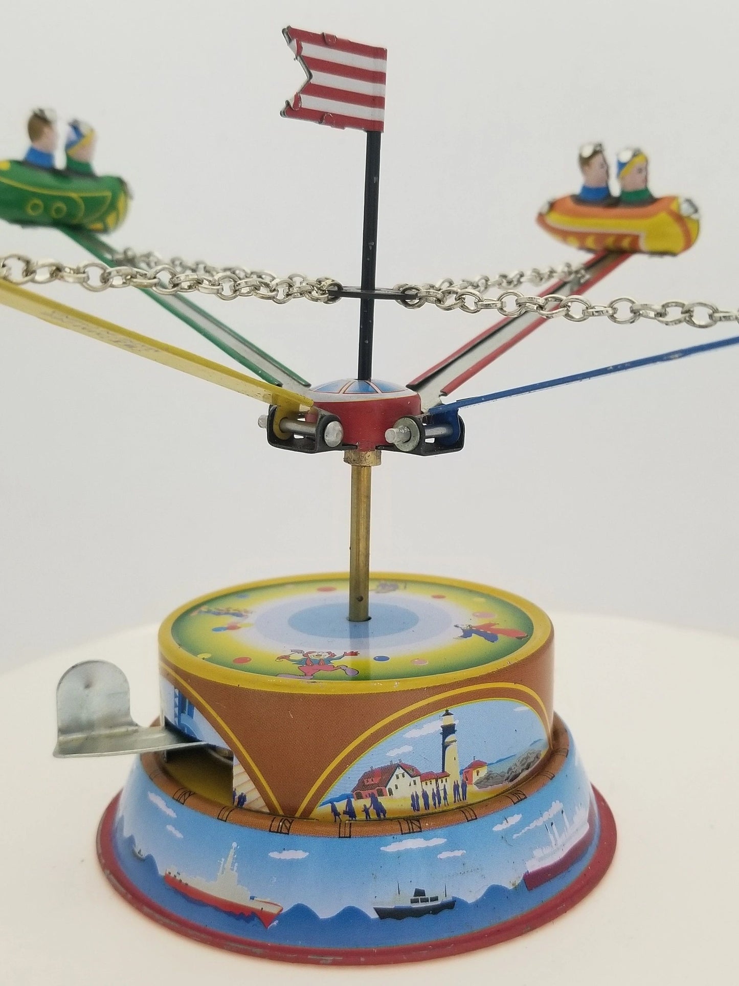 Tin Carnival Airplane Ride Wind-up Collector's Toy