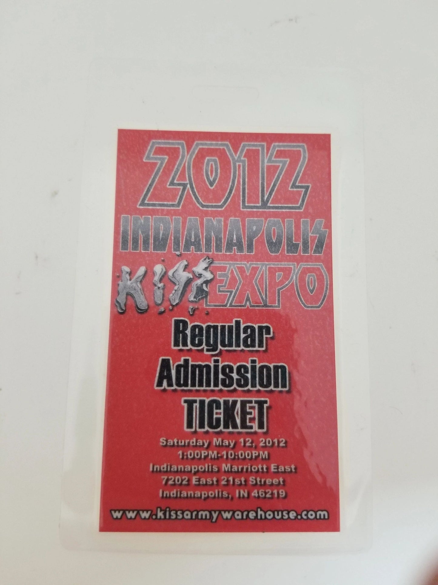 2012 Indianapolis KISS Expo Laminated Pass