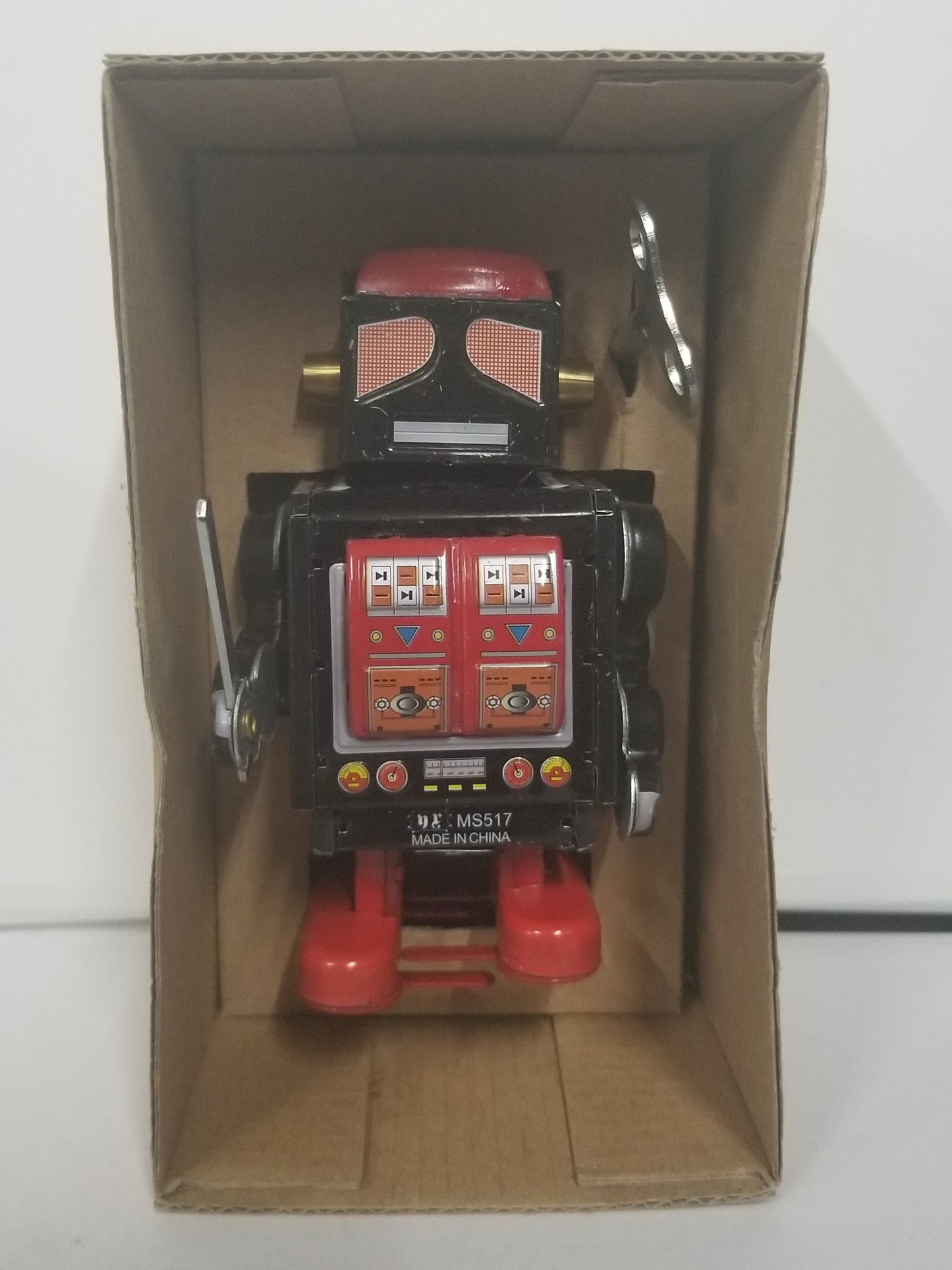 Mechanical Tin Robot (Wind-Up) Black & Red