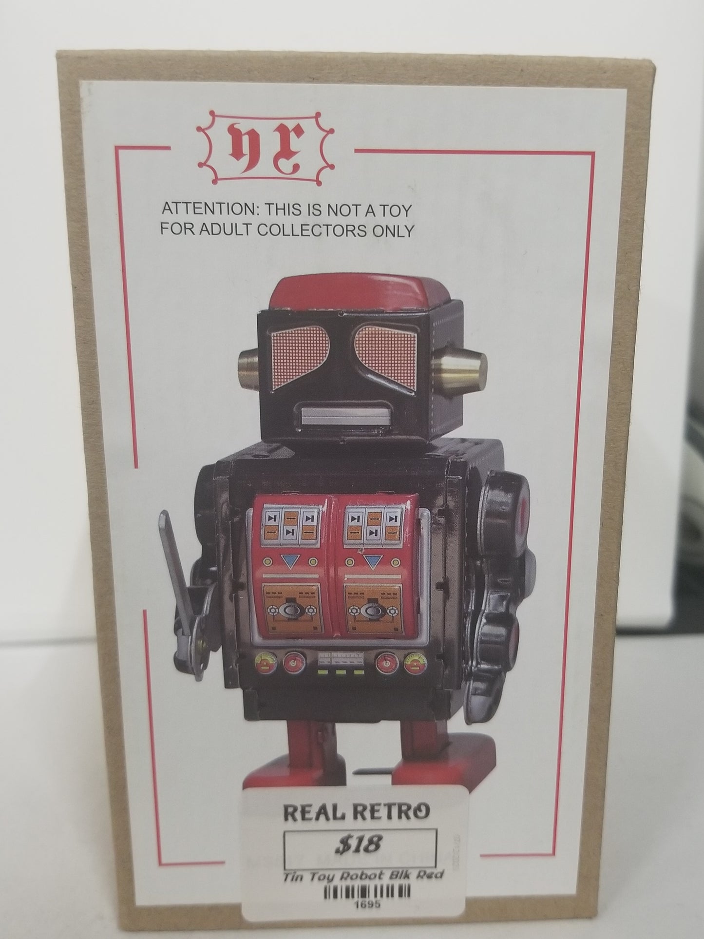 Mechanical Tin Robot (Wind-Up) Black & Red