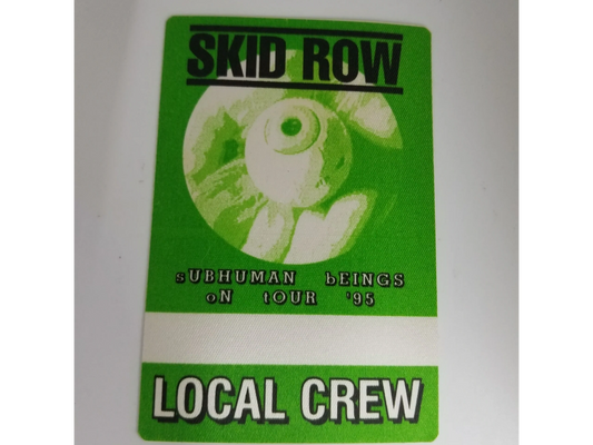 Skid Row Subhuman Beings On Tour '95 Backstage Pass