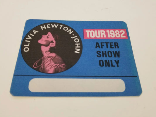 Olivia Newton John Tour 1982 Backstage Pass