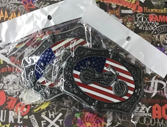 American Flag Motorcycle Belt Buckle