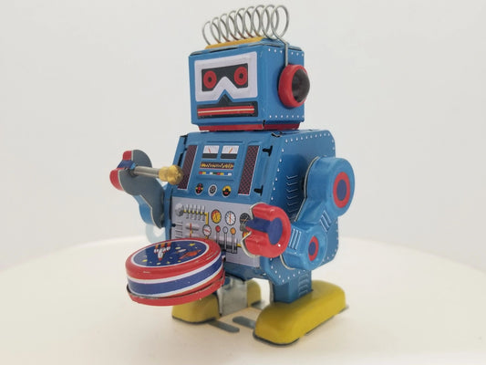 Tin Drumming Robot Wind-up Collector's Toy