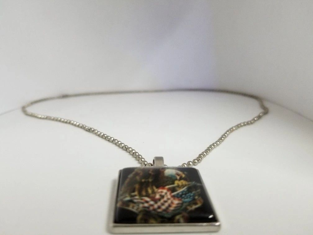 "These Colors Don't Run" Mural Medallion Necklace