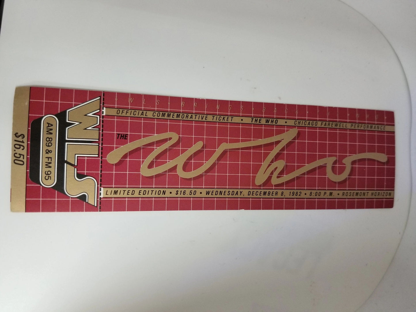 The Who 1982 Backstage Pass