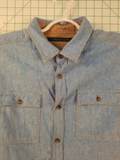 Sean Jean Denim Blue Button Down XL