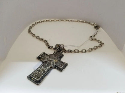 Alloy Link Steeled Crucifix Necklace