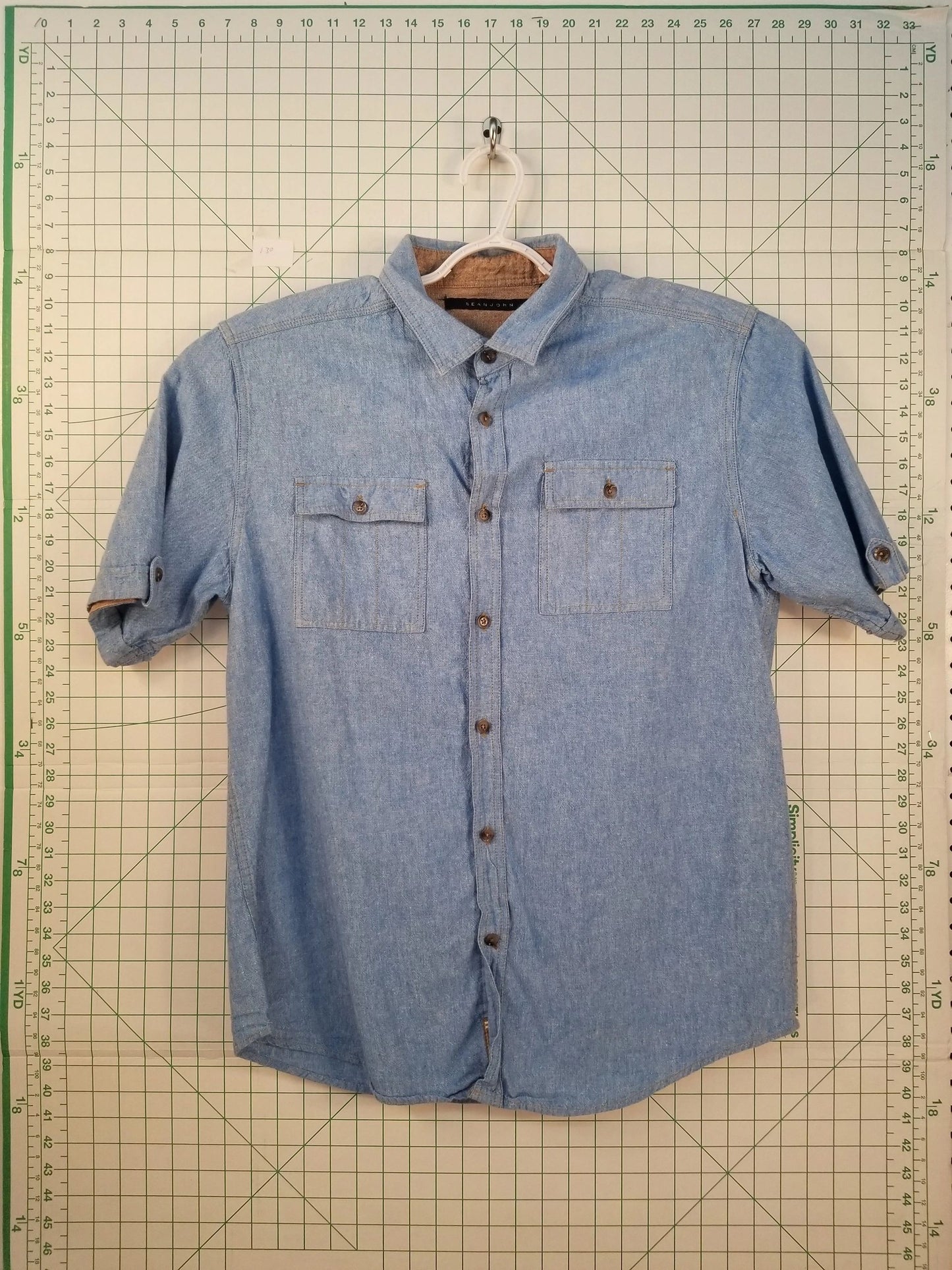 Sean Jean Denim Blue Button Down XL