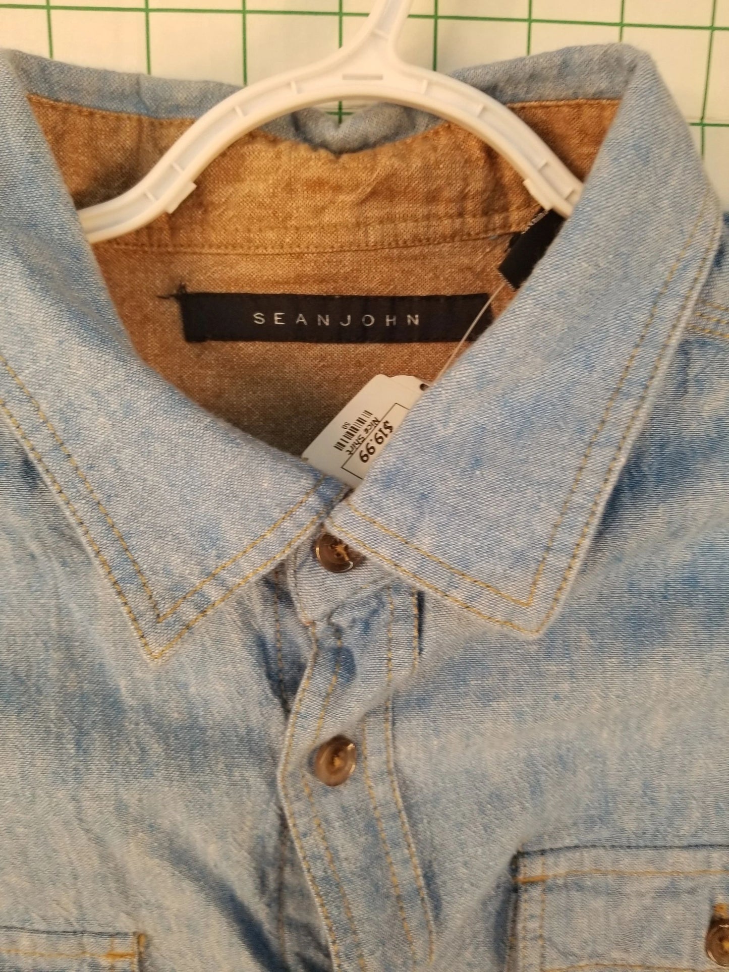 Sean Jean Denim Blue Button Down XL