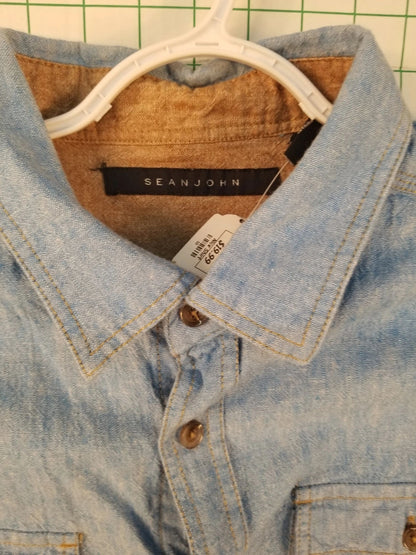 Sean Jean Denim Blue Button Down XL