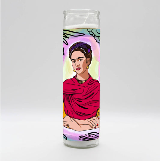 Frida Kahlo Illustration Candle