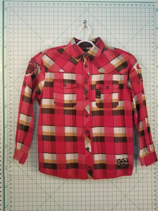 Parish Red Plaid Flannel Button Down