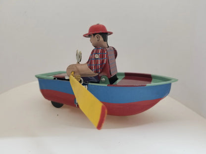 Tin Rowing Rowboat Collector's Toy