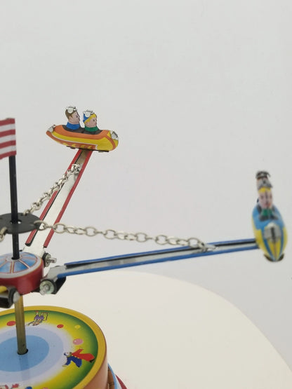 Tin Carnival Airplane Ride Wind-up Collector's Toy