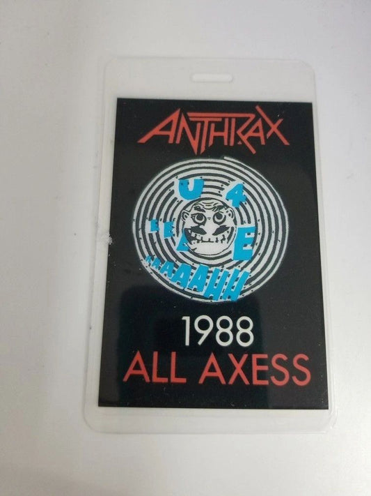 Anthrax 1988 Tour Backstage Pass