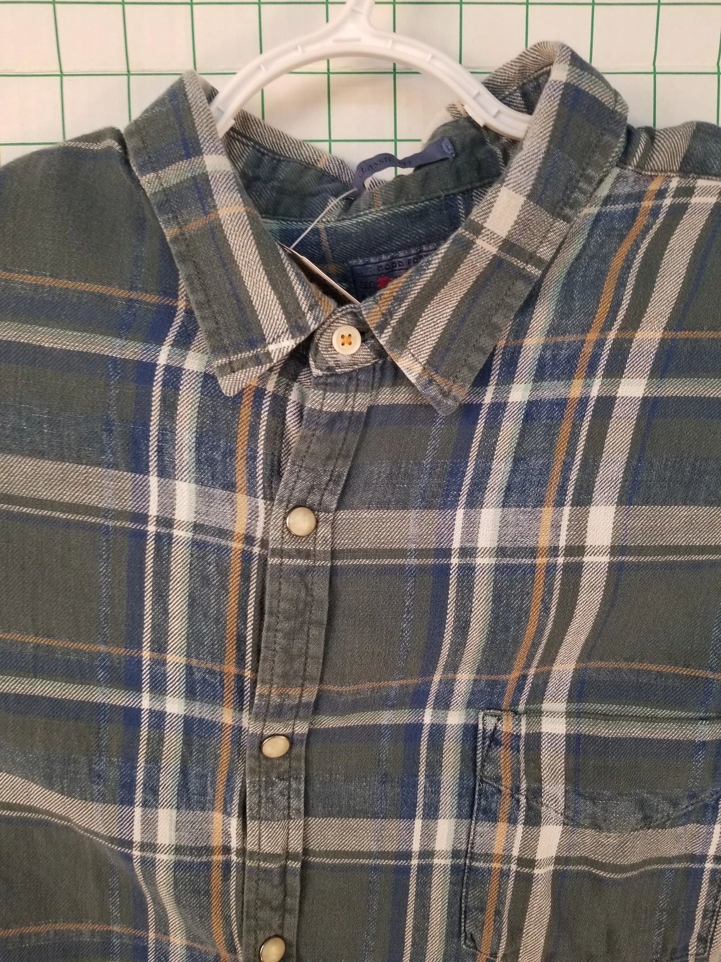 Lucky Brand Long Sleeve Plaid Button Up XL