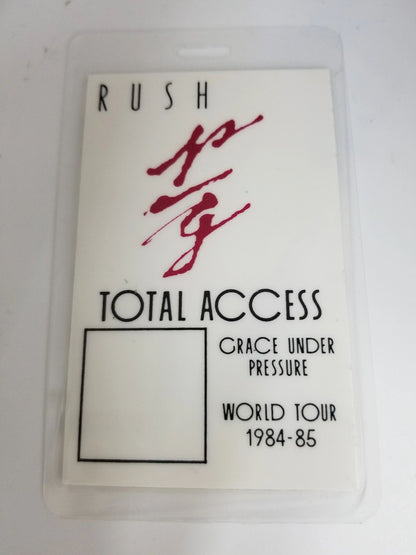 Rush "Grace Under Pressure World Tour 1984-85" Backstage Pass